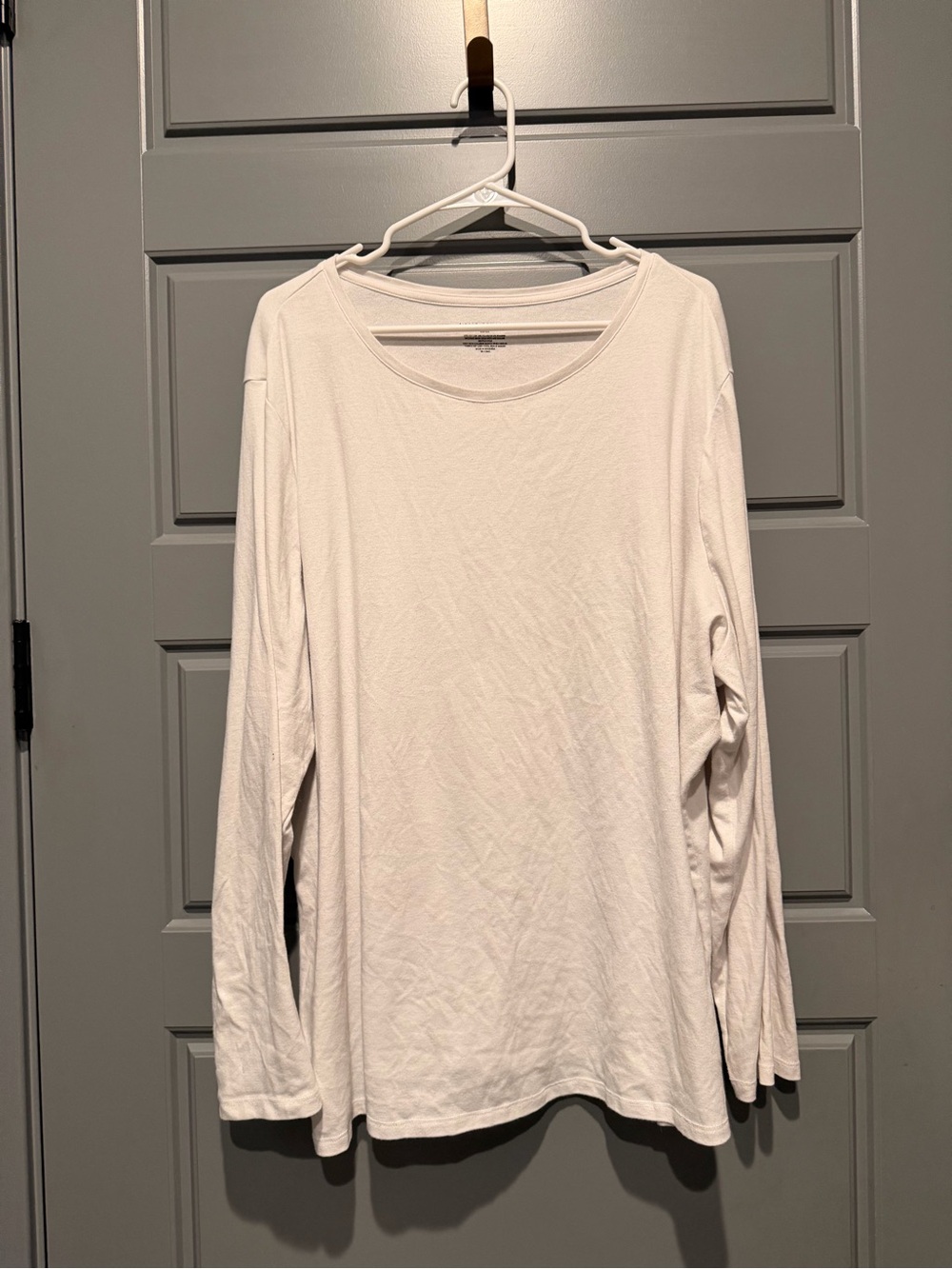 Lane Bryant Classic Long Sleeve Crew Neck Layering Tee WHITE 26/28